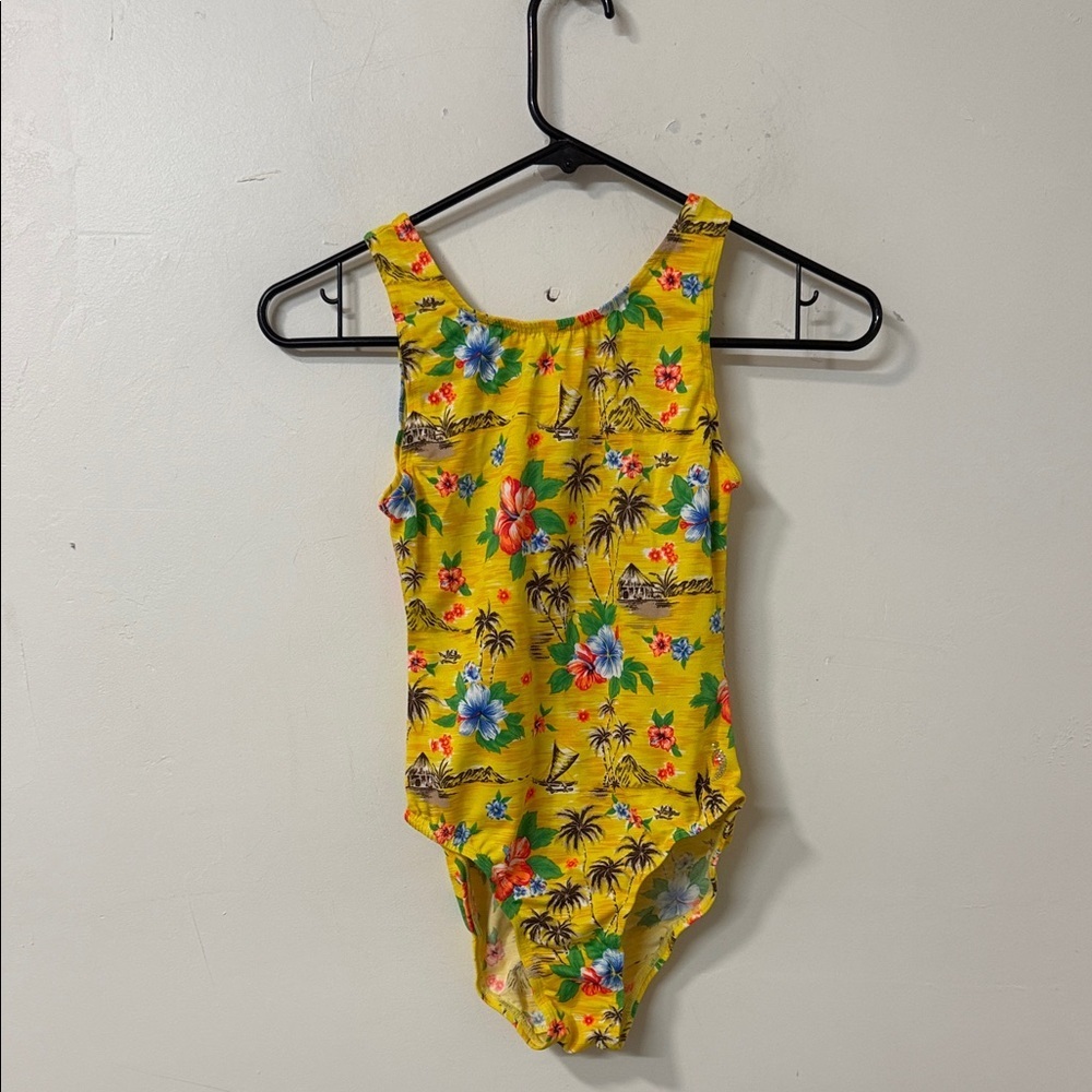 Tropical Yellow Bodysuit gymnastics